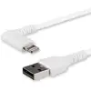Image de StarTech.com Câble USB-A vers Lightning Blanc Robuste 1m Coudé à 90° - Câble de Charge/Synchronisation USB Type A vers Lightning en Fibre Aramide Robuste et Résistante - Certifié Apple MFi - iPhone - Neuf