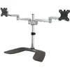 Image de Startechcom Armdualss Support De Bureau Noir Et Argent