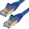 Image de StarTech.com 6ASPAT5MBL Câble patch CAT6a (5 m, bleu, connecteur RJ45 Snagless, câble CAT6a STP, fil de cuivre, câble réseau)