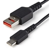 Image de StarTech.com 3ft (1m) Secure Charging Cable, USB-A to USB-C Data Blocker Charge-Only Cable, No-Data Power-Only Charger Cable for Phone/Tablet, Data Blocking USB Protector Adapter Cable - 5V at 2.4A (12W max)