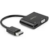 Image de Startech.Com Adaptateur Displayport To Hdmi Vga - Displayport 1.2 Hbr2 To Hdmi 2.0 4k 60hz Or Vga 1080p Converter Dongle - Adaptateur Dp To Hdmi Or Vga Monitor - Digital Video Display
