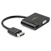 Image de StarTech.com Adaptateur DisplayPort vers HDMI VGA - Dongle Convertisseur Numérique Multiport Actif Vidéo d'Écran DP 1.2 Mâle vers HDMI 2.0 4K 60 Hz VGA Femelle pour PC/CG - Neuf