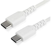 Image de StarTech.com Câble de Charge Rapide USB-C de 1m, Robuste, Charge et Synchronisation, 60W (3A) PD, USB 2.0, Gaine TPE Blanche et Fibre d'Aramide - Cordon de Charge USB C - Neuf