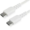 Image de StarTech.com Câble de charge USB-C 2m - Câble de transfert de données/charge rapide USB 2.0 type C durable - gaine TPE fibre aramide M/M 60W Blanc - Samsung S10 S20 iPad Pro MS Surface (RUSB2AC2MW)