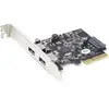 Image de StarTech.com Carte PCIe 2 Ports USB - 10Gbps/port - Carte Contrôleur Hôte USB 3.2 Gen 2 Type-A PCI Express 3.0 x2 - Carte Adaptateur Additionnelle - Full/Low Profile - Windows & Linux - Neuf
