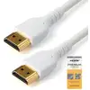 Image de StarTech.com Câble HDMI Fin de 2m, Câble HDMI 2.0 Flexible Certifié Premium avec Ethernet, UHD 4K 60Hz HDR10, Conception Durable en Fibre d'Aramide avec Gaine en TPE, Blanc - Neuf
