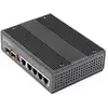 Image de StarTech.com Switch Gigabit Ethernet Industriel 6 Ports - 4 x PoE RJ45 + 2 Slots SFP 30W PoE+ 12-48VDC 10/100/1000 - Switch LAN Power Over Ethernet Robuste -40C à 75C - Montage DIN - Neuf