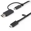 Image de StarTech.com Câble USB-C de 1m avec Adaptateur USB-A Dongle, USB 10Gbps/5Gbps, 100W (5A) PD, 8K 60Hz/4K 144Hz DP Alt Mode - Compatible Thunderbolt - Neuf