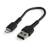 Image de StarTech.com Câble USB-A vers Lightning Noir Robuste 15cm - Câble de Charge/Synchronisation de Type A vers Lightning en Fibre Aramide - iPad/iPhone 12 - Certifié Apple MFi - Neuf
