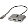 Image de StarTech.com Adaptateur multiport USB C, USB-C vers vidéo HDMI 4K, 100W PD Pass-Through, Hub USB 3.0 5Gbps (1xType-C/1xA), Mini Dock USB-C, Dock de voyage USB-C, Station d'accueil portable pour Ordinateur Portable - Neuf