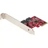 Image de StarTech.com Carte PCI Express SATA 2 ports - Carte Contrôleur PCIe SATA - 6Gbps - ASM1166 SATA-Raid - Convertisseur PCI Express 2.0 vers SATA - Connecteurs SATA Empilés - Carte d'Extension SATA - Neuf