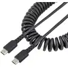 Image de StarTech.com Câble de Charge Rapide USB-C de 1m, Robuste, Spiralé, Charge et Synchronisation, 3A, USB 2.0, Gaine TPE et Fibre Aramide - Cordon de Charge USB C - Neuf
