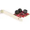 Image de StarTech.com Carte PCI Express SATA 6 ports - Carte Contrôleur PCIe SATA - 6Gbps - ASM1166 Non-Raid - Convertisseur PCI Express 3.0 vers SATA - Connecteurs SATA Empilés - Carte d'Extension SATA - Neuf