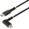 Image de StarTech.com Câble USB-C vers Lightning de 2m - Cordon de Charge/Syncronisation USB Type-C vers Lightning en Fibre Aramide à Angle Droit - Chargeur USB C à Lightning - Certifié Apple Mfi - Câble USB C vers Iphone - Neuf