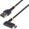 Image de StarTech.com 15cm USB-A vers USB-C 90° Cable - USB Type-C Heavy Duty Fast Charging Cable - USB 2.0 Type-A to Type-C Data Cable in Durable Aramid Fibre - 3A Short USB Cable - Black