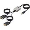 Image de StarTech.com 2P6FFC-USB-SERIAL changeur de genre de câble USB-A 2 x DB-9 RS-232 Noir, Gris