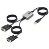 Image de StarTech.com 2P6FFC-USB-SERIAL changeur de genre de câble USB-A 2 x DB-9 RS-232 Noir, Gris - Neuf