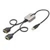 Image de StarTech.com Adaptateur USB vers Série de 2 Ports de 60cm, Vis/Écrous DB9 Interchangeables, COM Rétention, Câble Convertisseur USB-A vers DB9 RS232, FTDI, Protection ESD Niveau 4, Windows/macOS/ChromeOS/Linux - Neuf