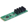 Image de StarTech.com Carte Adaptateur M.2 vers SATA à 4 Ports, Carte Extension M.2 PCIe 3.0 vers HDD/SSD SATA, Chipset ASM1064, M.2 NVMe vers 4x HDD/SSD pour Windows/macOS/Linux