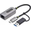 Image de StarTech.com Adaptateur Ethernet USB-C avec dongle USB-A, 10/100/1000Mbps, câble de 15cm, adaptateur USB 3.0 Gigabit, adaptateur USB Ethernet-LAN Adapter,Windows/macOS/Linux/iOS/ChromeOS
