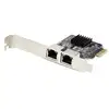 Image de StarTech.com Carte Réseau PCIe Gigabit à 2 Ports, Carte NIC PCI Express 10/100/1000Mbps, Double Realtek RTL8111H, Fonctionne avec Windows et Linux, Conforme TAA - Neuf