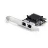 Image de StarTech.com Carte Réseau PCIe Gigabit 5G à 2 Ports, Carte LAN PCI Express 5G/2,5G/1G/100M/10M, Realtek RTL8126, Windows et Linux, Conforme TAA - Neuf