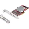 Image de StarTech.com Carte PCIe USB-C 4 Ports, USB 3.2 10 Gbit/s, Carte d'Extension PCI Express USB-C, 4 Contrôleurs USB Indépendants, Carte PCIe USB Type-C, Windows/Linux/macOS, Conforme TAA - Neuf