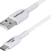 Image de StarTech.com Câble de charge et de synchronisation USB-A vers USB-C 1m, 3A, USB 2.0, revêtement TPE - Câble de charge USB blanc
