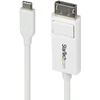 Image de Startech.com Câble Usb-c Vers Displayport 1.2 De 2m 4k 60hz, Câble Adaptateur Bidirectionnel Dp Vers Usb-c / Usb-c Vers Dp Réversible, Compatible Thunderbolt, Blanc