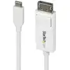 Image de StarTech.com Câble USB-C vers DisplayPort 1.2 de 2 m, Bidirectionnel, 4K 60 Hz, Cordon Adaptateur Vidéo Blanc pour Apple MacBook Pro / Air M1 M2 M3 M4, Mac Mini / Studio, Compatible Thunderbolt - Neuf
