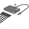 Image de StarTech.com QUAD-USB-DP-ADAPT, câble, USB 3.2 Gen 1 (3.1 Gen 1) Type-C, 140 W, gris, 4K Ultra HD, 3840 x 2160 pixels