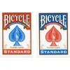 Image de Cartes à jouer Bicycle   Dos du cavalier cadre doré (Rouge / Bleu)