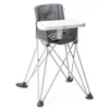 Image de Bright Starts, Chaise Haute Portable Pop 'N Dine, Utilisation Intérieur/Extérieur, Tablette Sans BPA, Pliage Facile, Unisexe, Gris, 6 Mois et Plus en occasion ou reconditionné