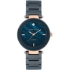 Image de Montre dame bleue nacrée avec bracelet céramique