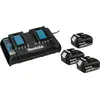 Image de Makita Power Source Kit 18V Li : 3x Batteries BL1850B 5,0Ah + Chargeur double DC18RD ( 198458-6 )