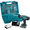 Image de Makita HP488DAEX1 Perceuse à percussion sans fil avec kit d'embouts, 18V 1,5Ah Li-Ion + 2. batteries, coffret inclus