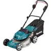 Image de Tondeuse à gazon sans fil Makita 2 x 18 V 3 en 1 Largeur de coupe 46 cm Indicateur de niveau 60 L
