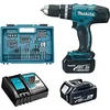 Image de Makita DHP453RFX4 Marteau perforateur avec 2 batteries 18 V 3 Ah Li-Ion, 74 accessoires et coffret de transport fr