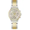 Image de Guess Montre pour Femme Moonlight avec Affichage de la Date, zircone, Bracelet Bicolore en Acier Inoxydable, Verre minéral, Cadran Bicolore, 3 Bar, diamètre du boîtier : 36 mm, GW0320L7 en occasion ou reconditionné