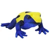 Image de Grenouille câline Junior 38 cm, peluche bleue/jaune/noire