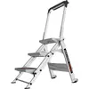 Image de Little Giant Ladders Escabeau de sécurité à 4 marches, modèle 10410BAEN Escabeau en aluminium de 150 kg avec main courante