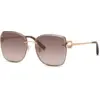 Image de Chopard Femme Chopard SCHL29S 08FC Lunettes de soleil Métal Or Marron Carré Miroir Nuancé