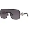 Image de Philipp Plein Femme Philipp Plein SPP162M PLEIN ICON EDGE 579 Lunettes de soleil Métal Palladium Fumée Masque Normale