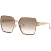 Image de Philipp Plein Femme Philipp Plein SPP122W PLEIN QUEEN 300G Lunettes de soleil Métal Or Marron Géométrique Normale Ombré