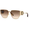 Image de Roberto Cavalli Femme Roberto Cavalli SRC092 0300 Lunettes de soleil Métal Or Marron Géométrique Normale Ombré