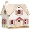 Image de Maison de poupées à deux étages avec accessoires en bois