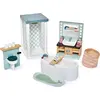 Image de Tender Leaf Salle de bain maison de poupées Set de jeu en bois durable bleu