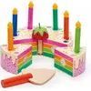 Image de Tender Leaf Gâteau d'anniversaire en bois Arc-en-ciel avec bougies - Jouets durables