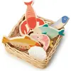 Image de Tender Leaf Jouets en bois Panier de fruits de mer - jeu de rôle fantasievol