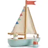 Image de Tender Leaf Toys Sailway Boat, bateau, 3 ans, bois, multicolore